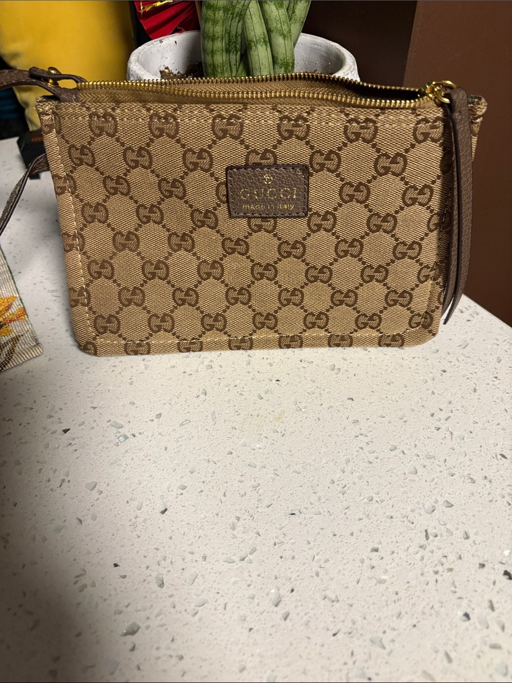Brown wristlet